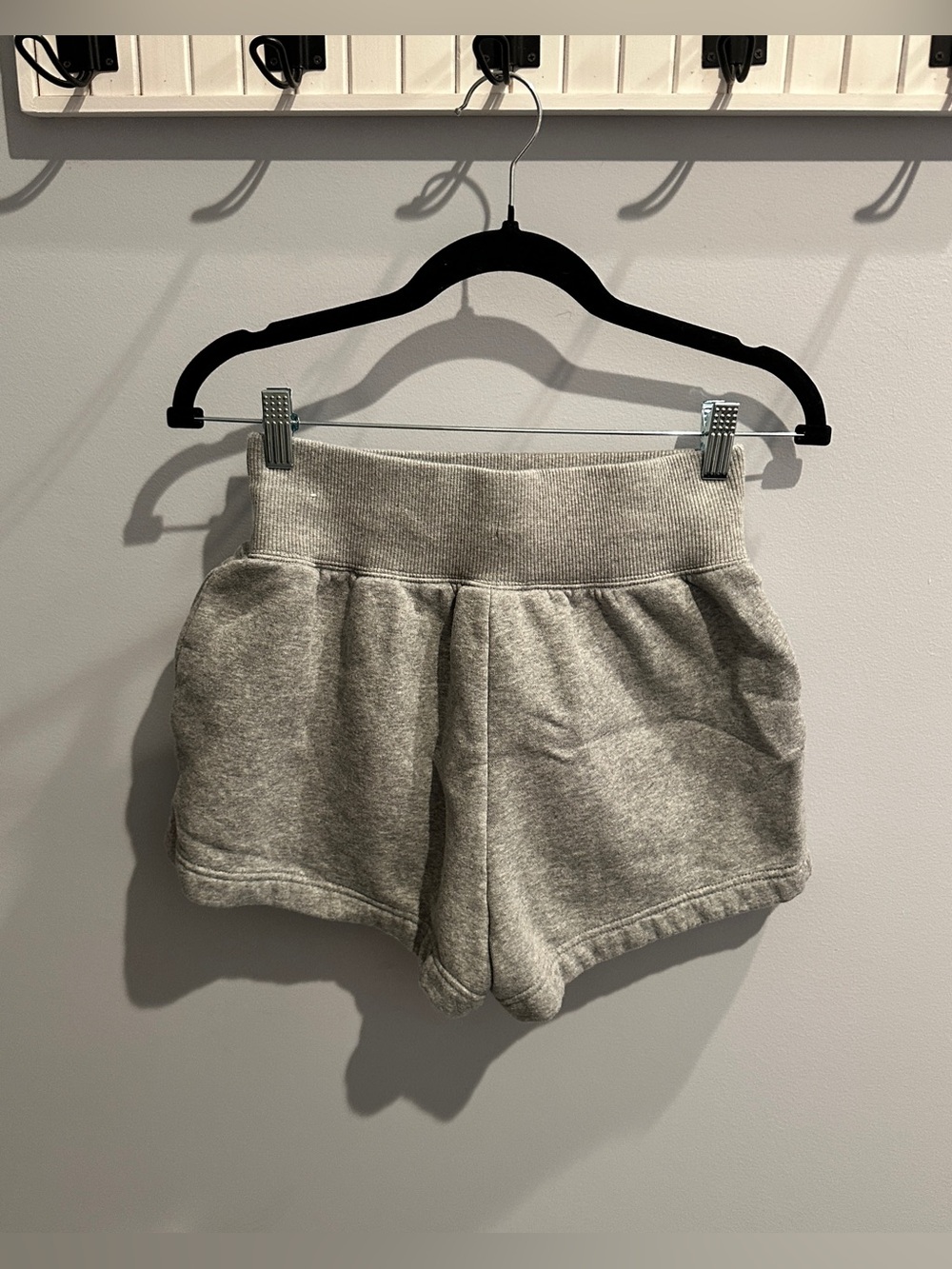 Nike Women’s Light Gray Fleece Drawstring Athletic Shorts - Picture 2 of 8